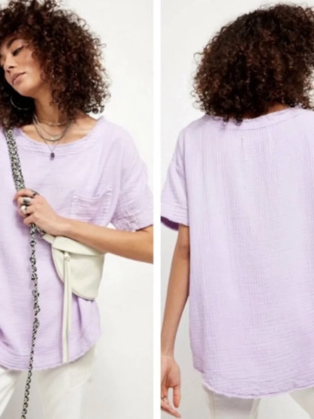 Free People Palo Alto Blouse Top Size XL Cotton Muslin Boxy Magical Fairycore